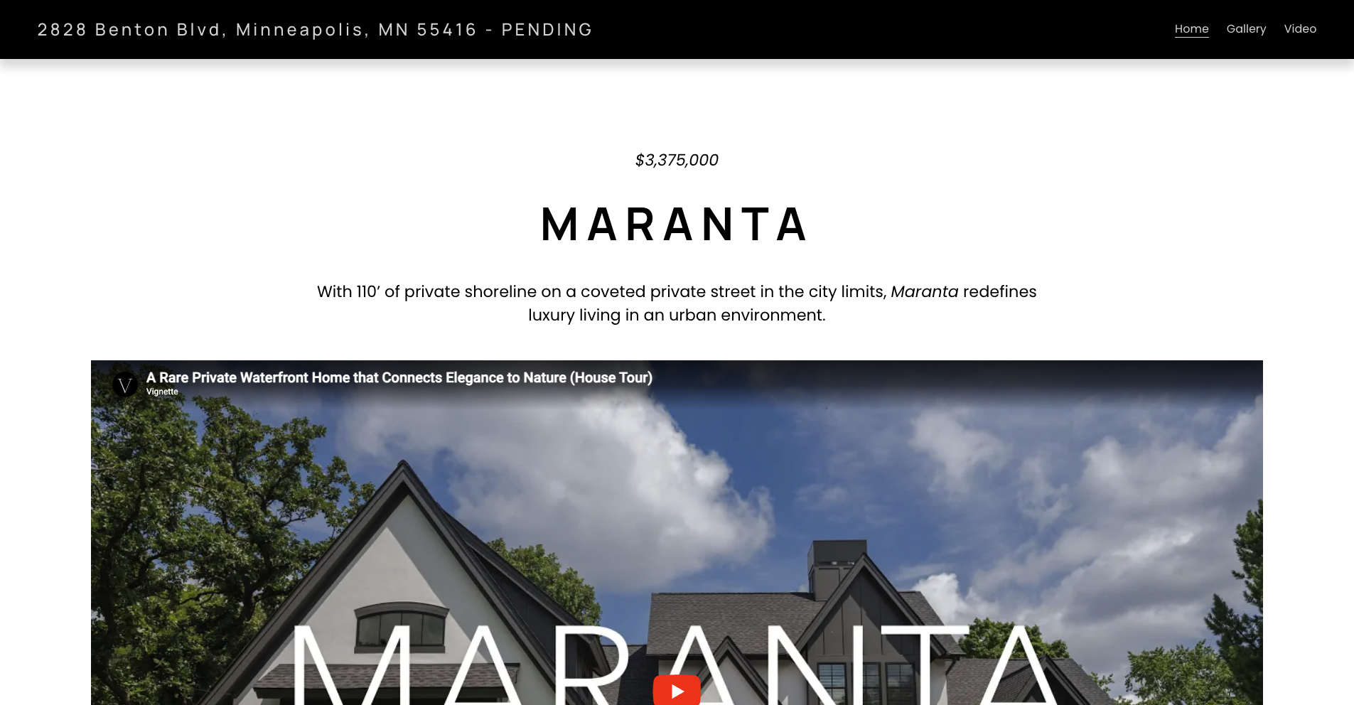 marantahouse.com — 2828 Benton Blvd, Minneapolis. Maranta — a private waterfront home.